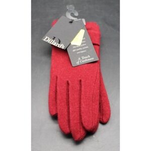 NWT Dillard's A Touch of Cashmere Womens Red Gloves Bow One Size